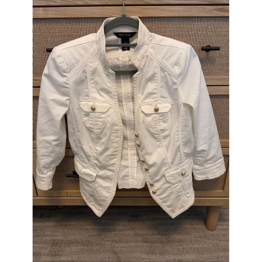 White House Black Market white Blazer with Gold Buttons